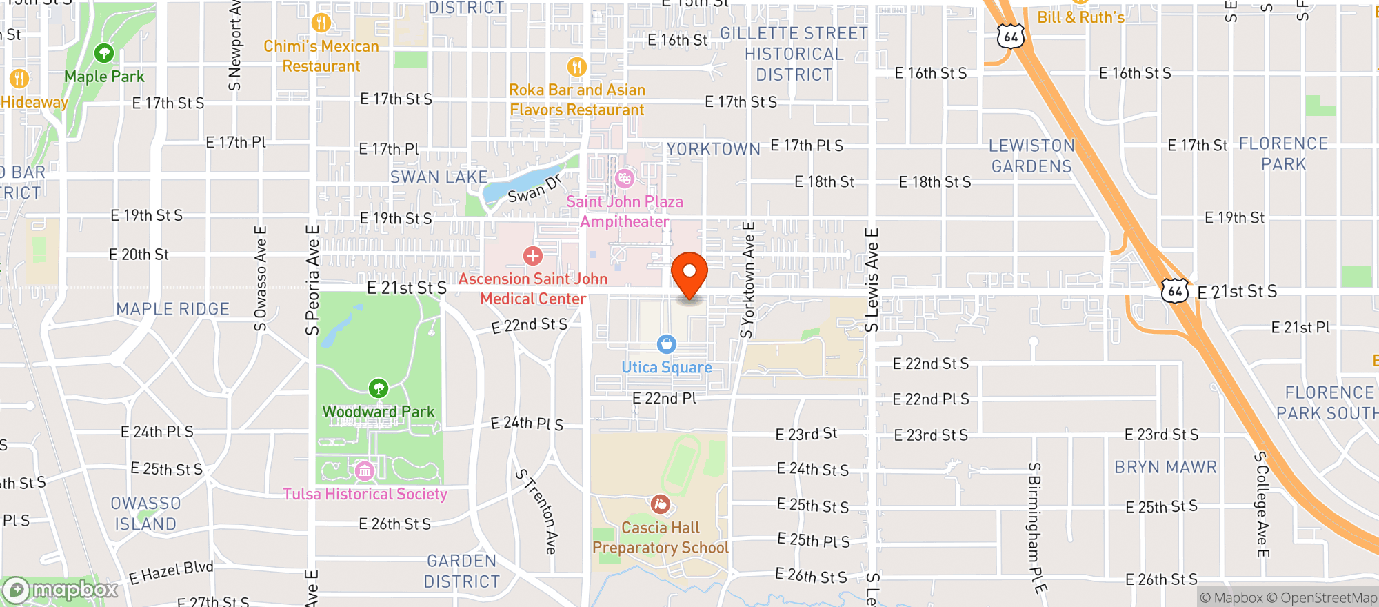 Map showing Pepper S Grill