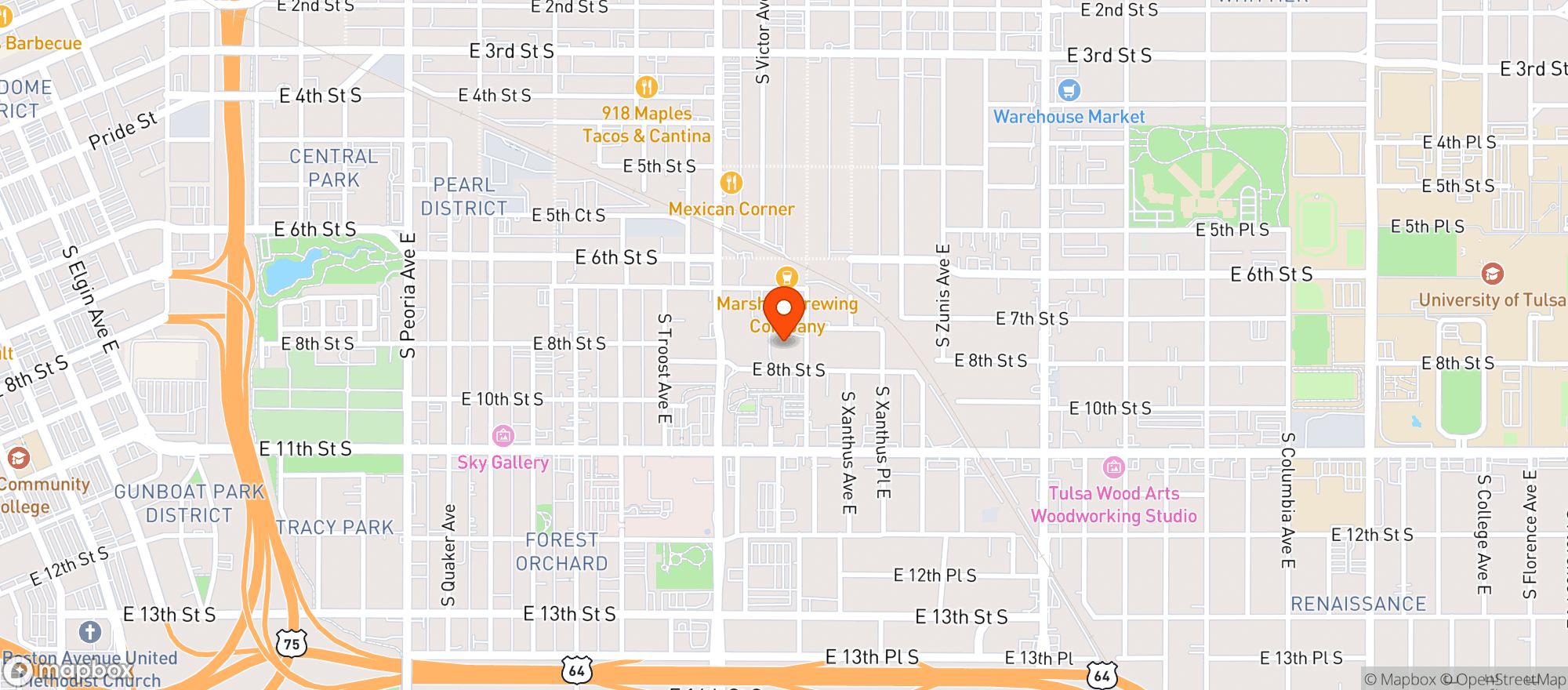 Map showing Fetch Social Club