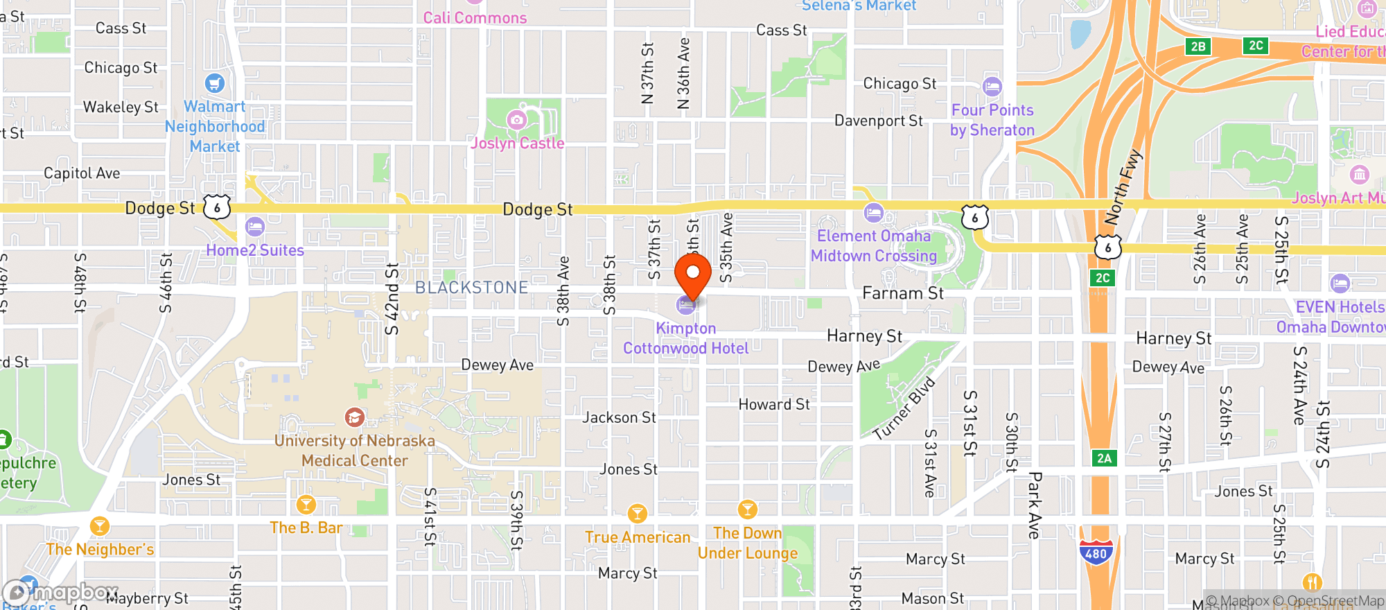 Map showing Kimpton Hotels #omabs