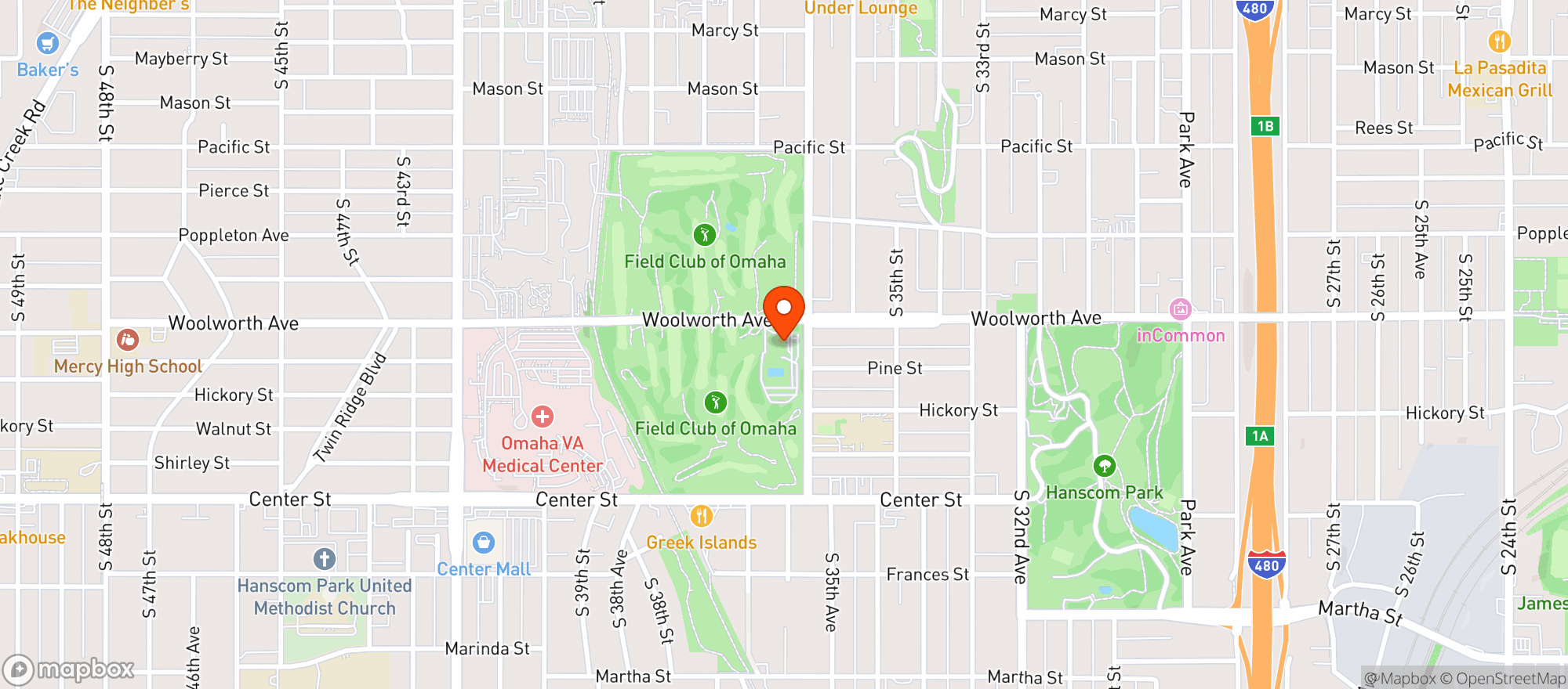 Map showing Field Club Of Omaha