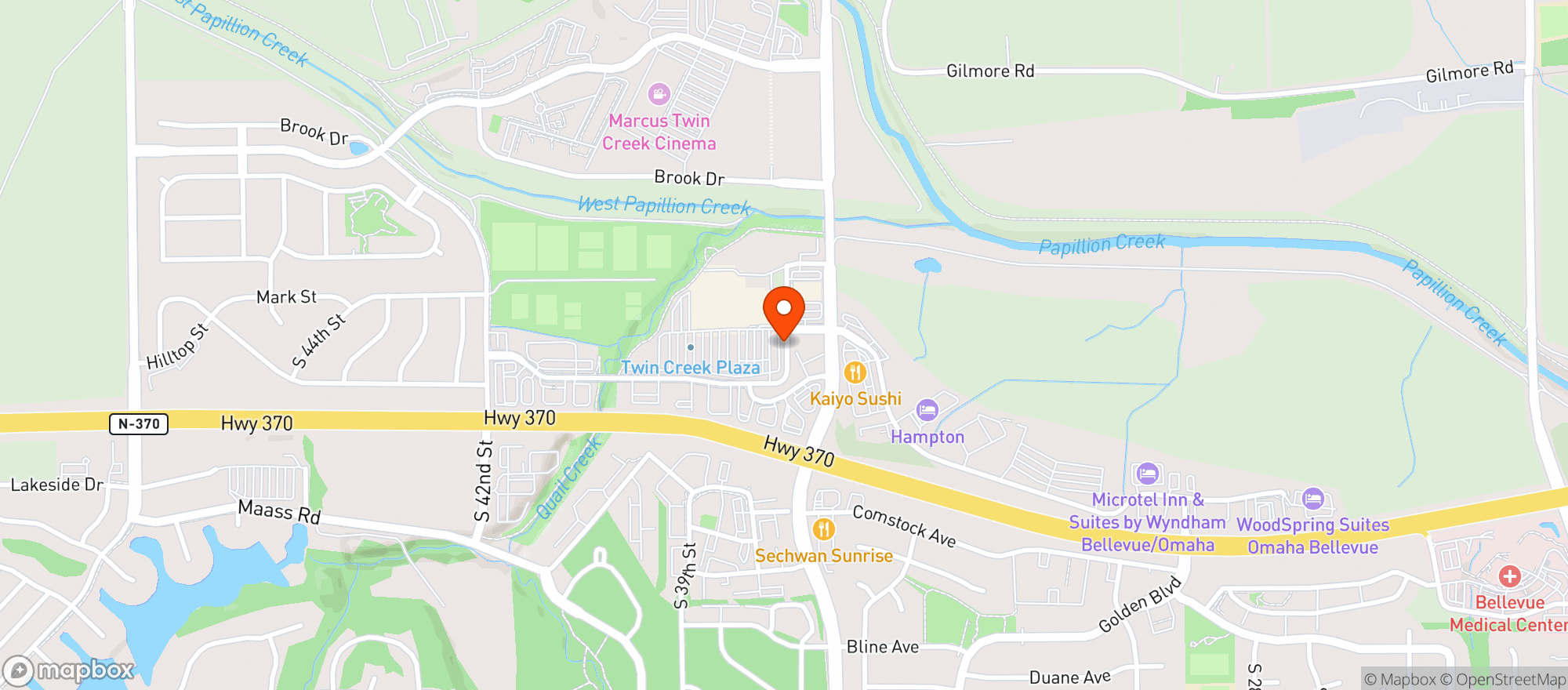 Map showing Bakers Supermarket