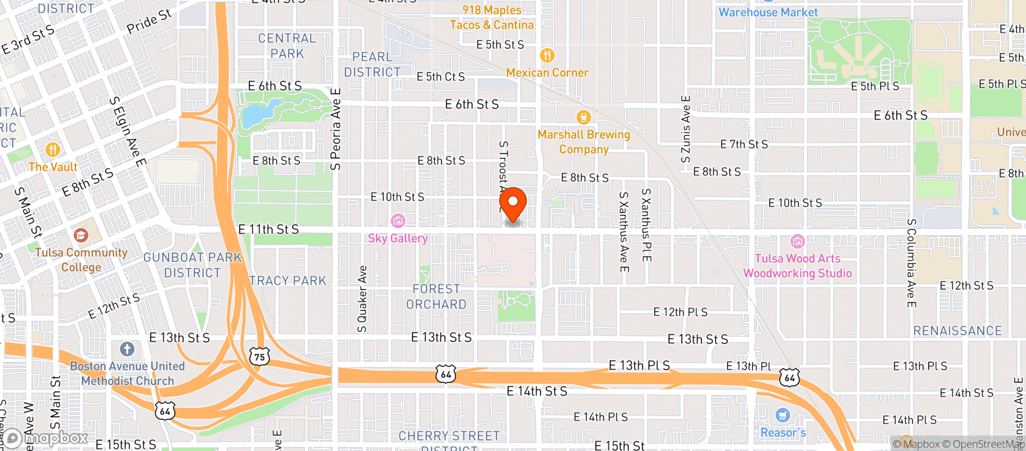 Map showing El Rancho Grande - Tulsa