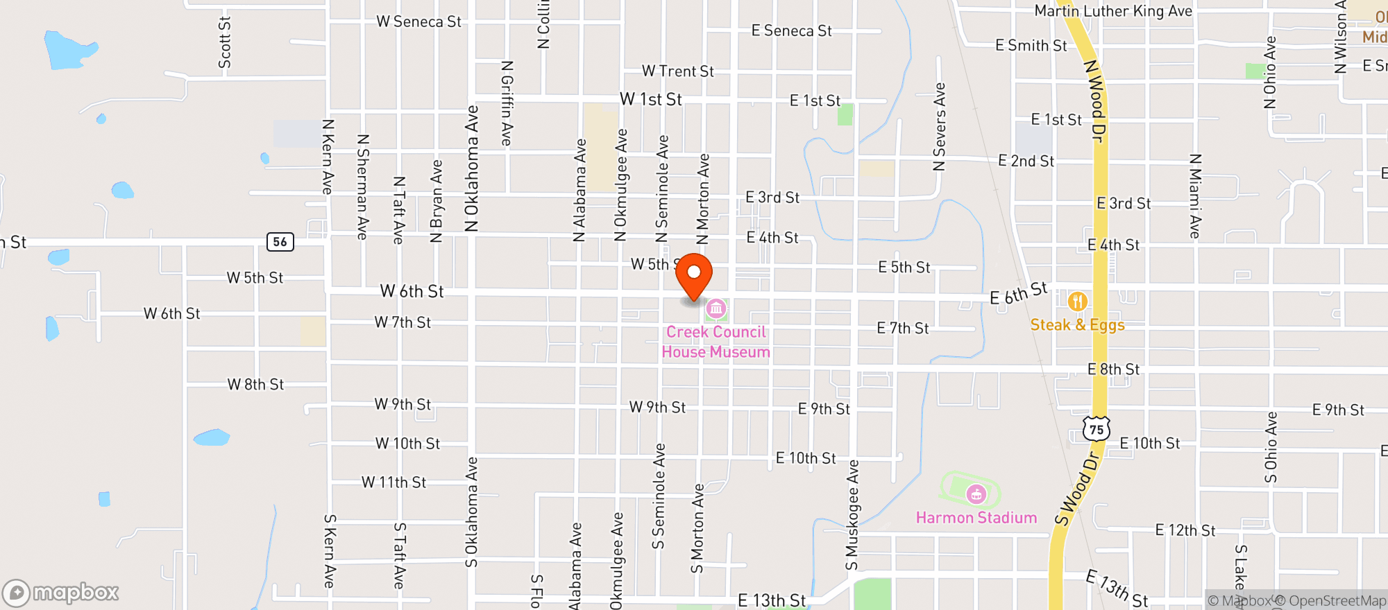 Map showing Tavern 56