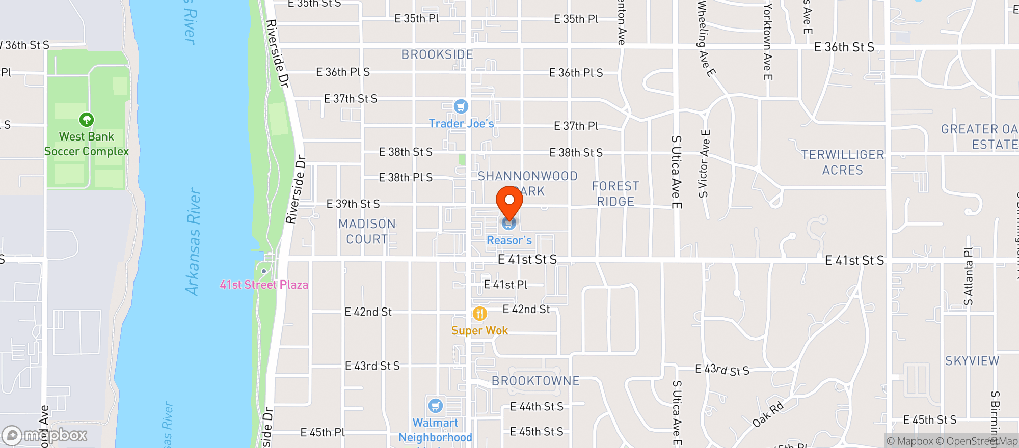 Map showing Reasors