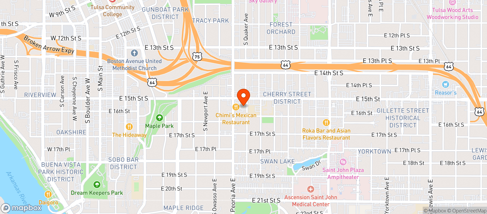 Map showing Nolas Creole & Cocktail