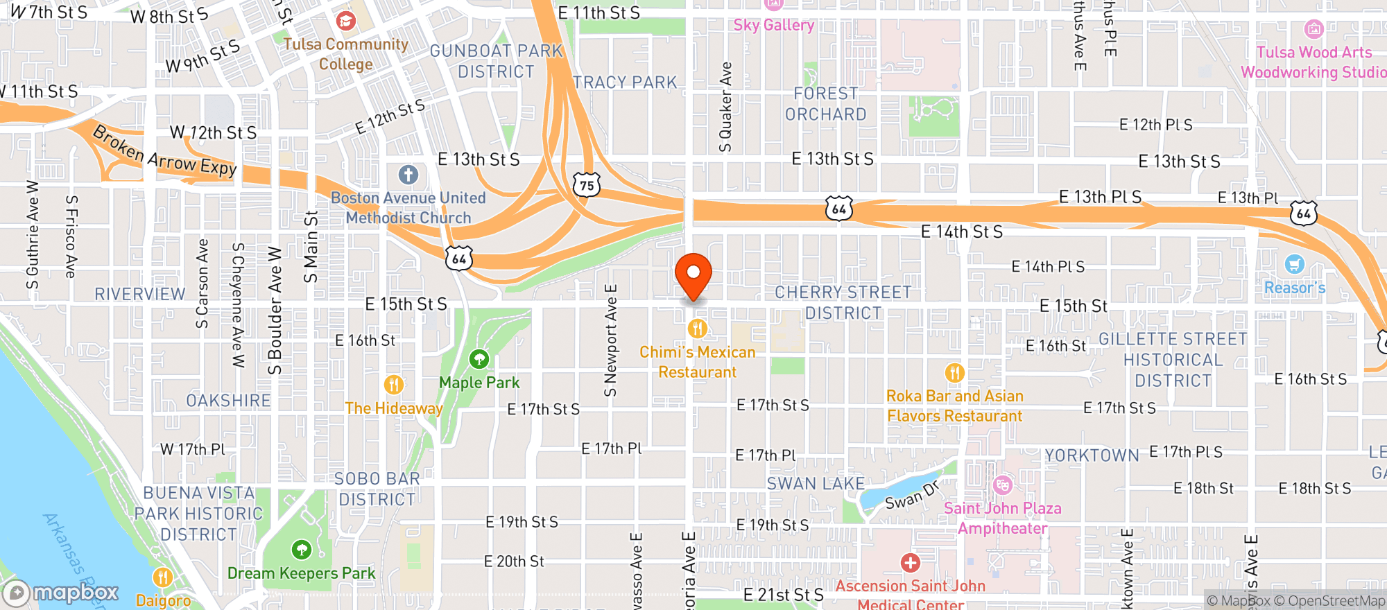 Map showing Chimis Restaurant