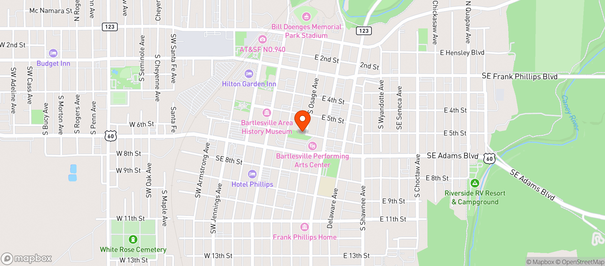 Map showing B-Ville Community Center