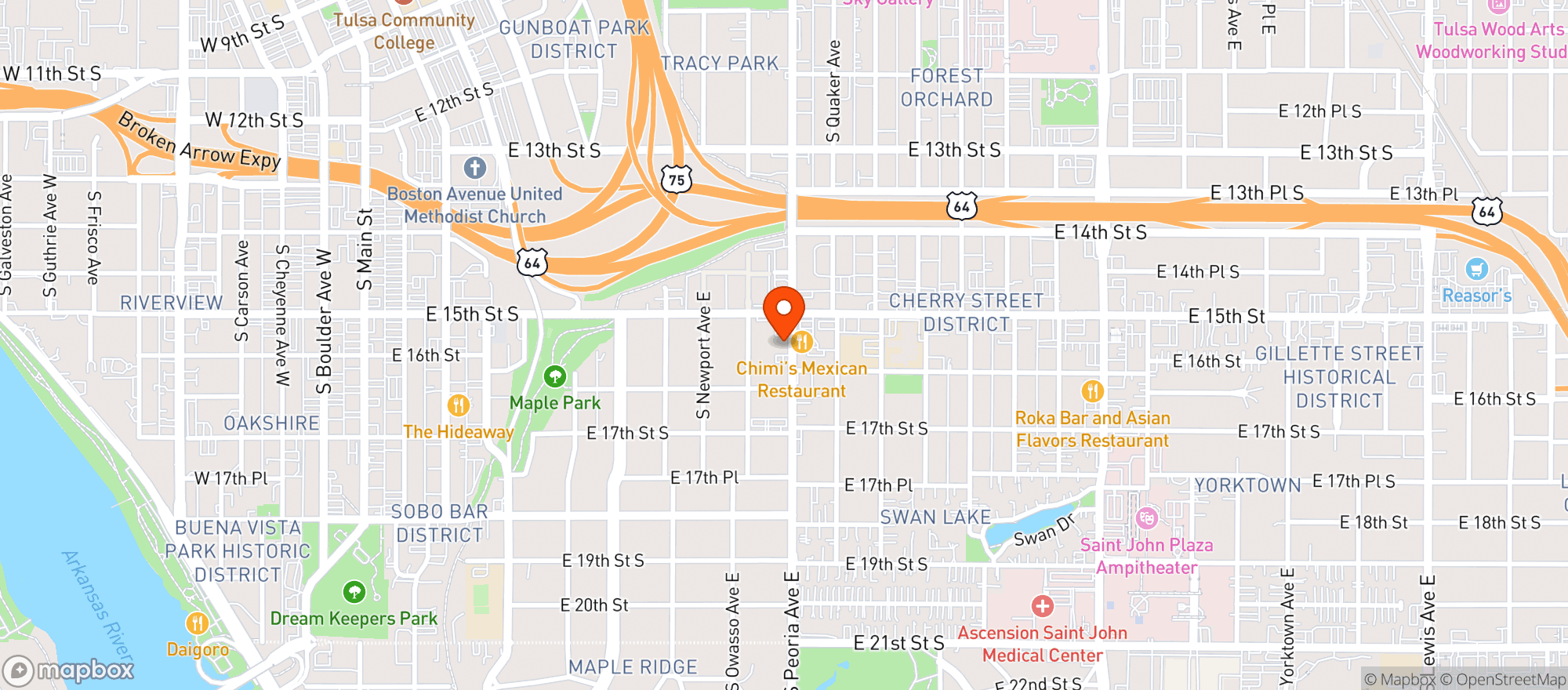 Map showing Empire Bar