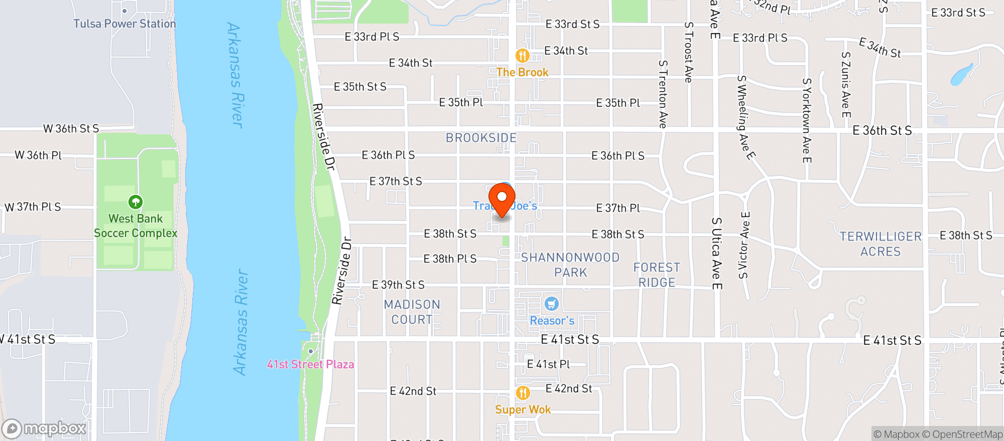 Map showing Charlestons Restaurant