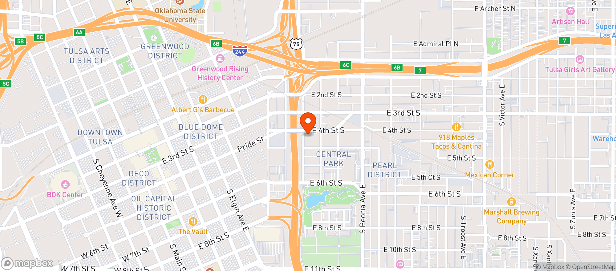 Map showing Dead Armadillo Craft Brewing