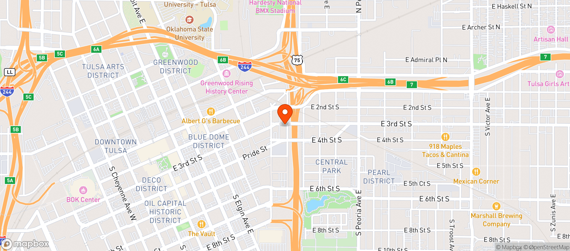 Map showing The Bend Mercantile