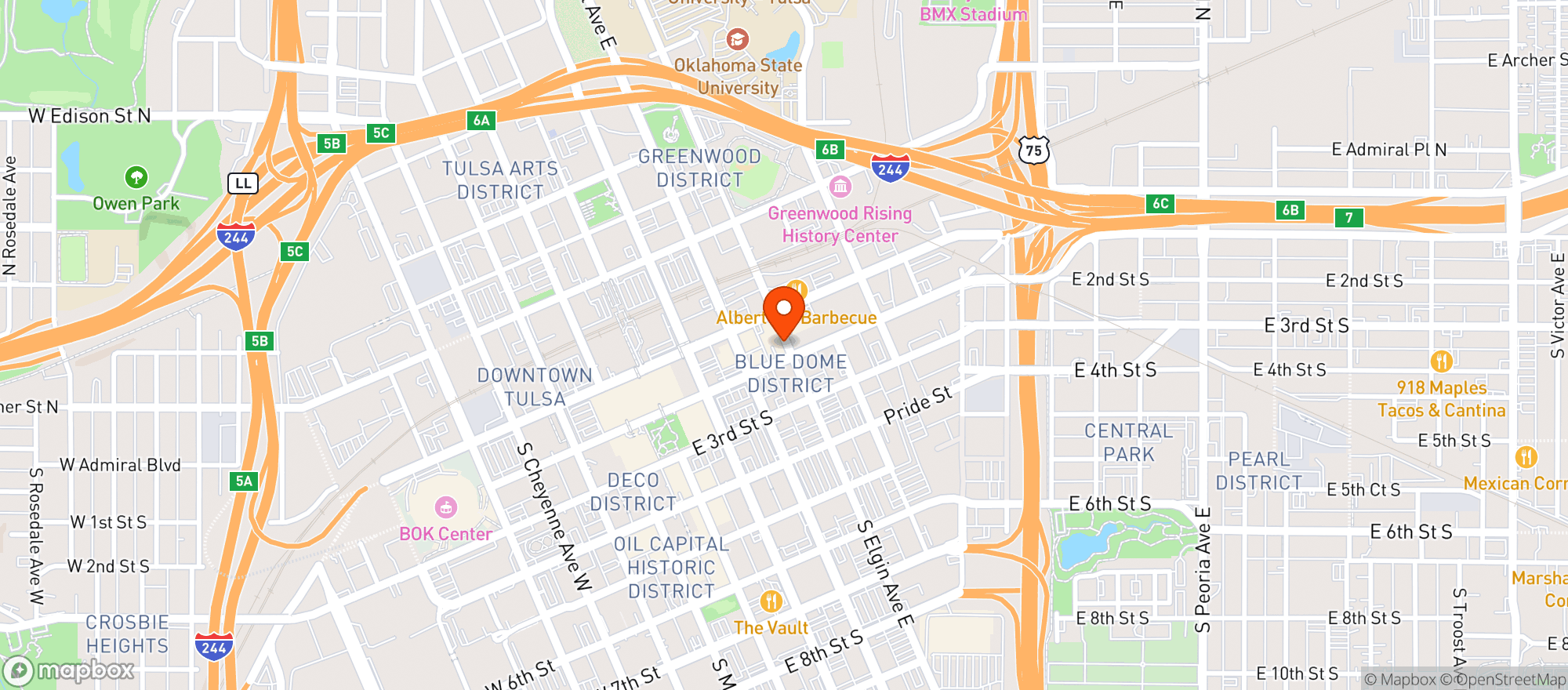 Map showing Rabbit Hole Bar & Grill