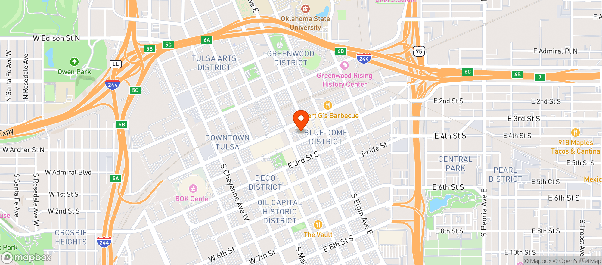 Map showing Andolinis Sliced & Stg Gelateria