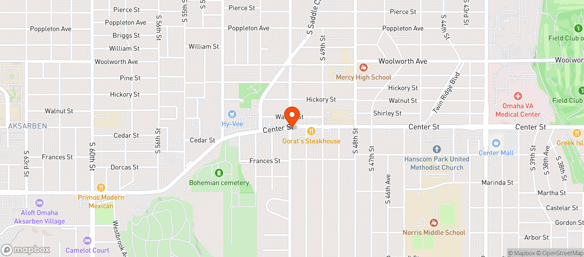 Map showing Elbow Room