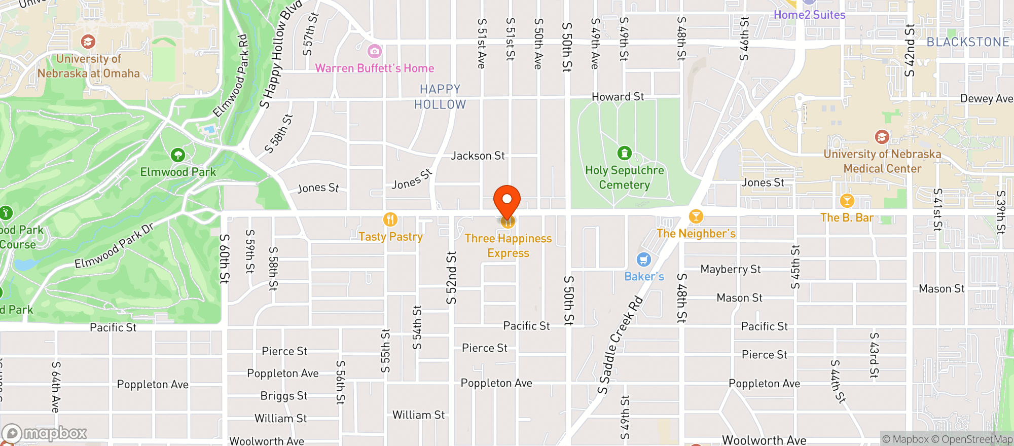 Map showing American Shaman Mid-Town Omaha