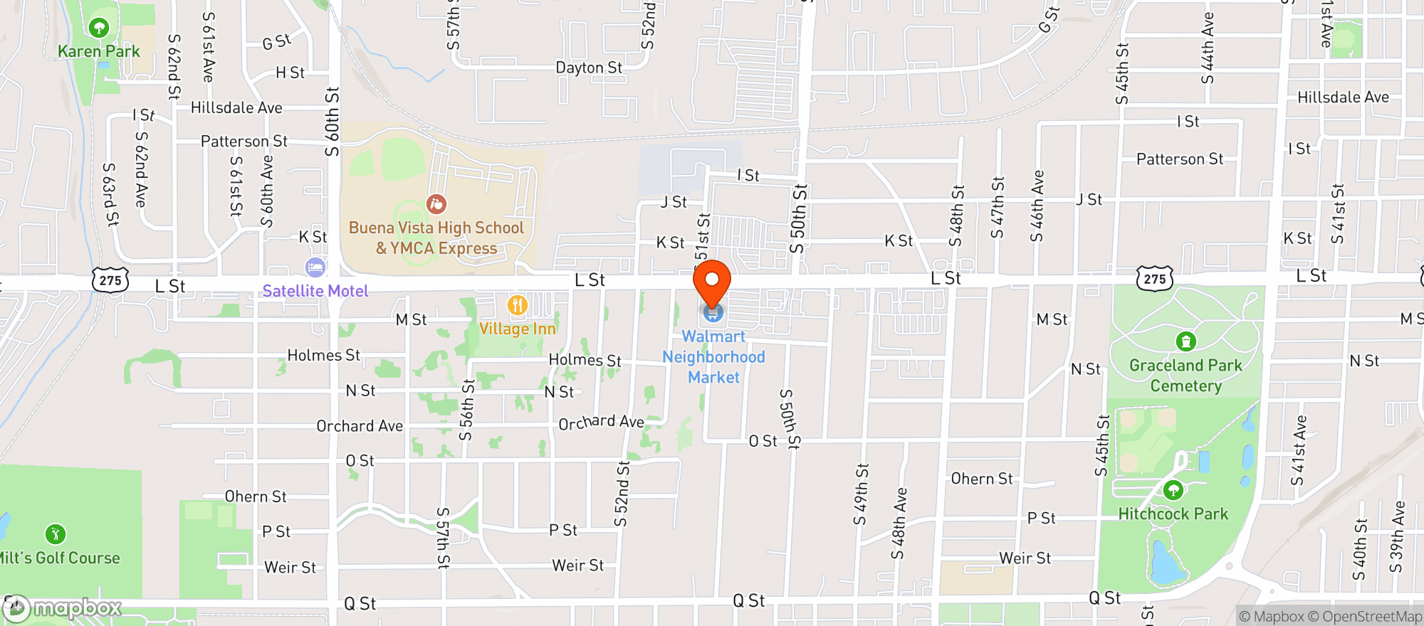 Map showing Neighborhood Market