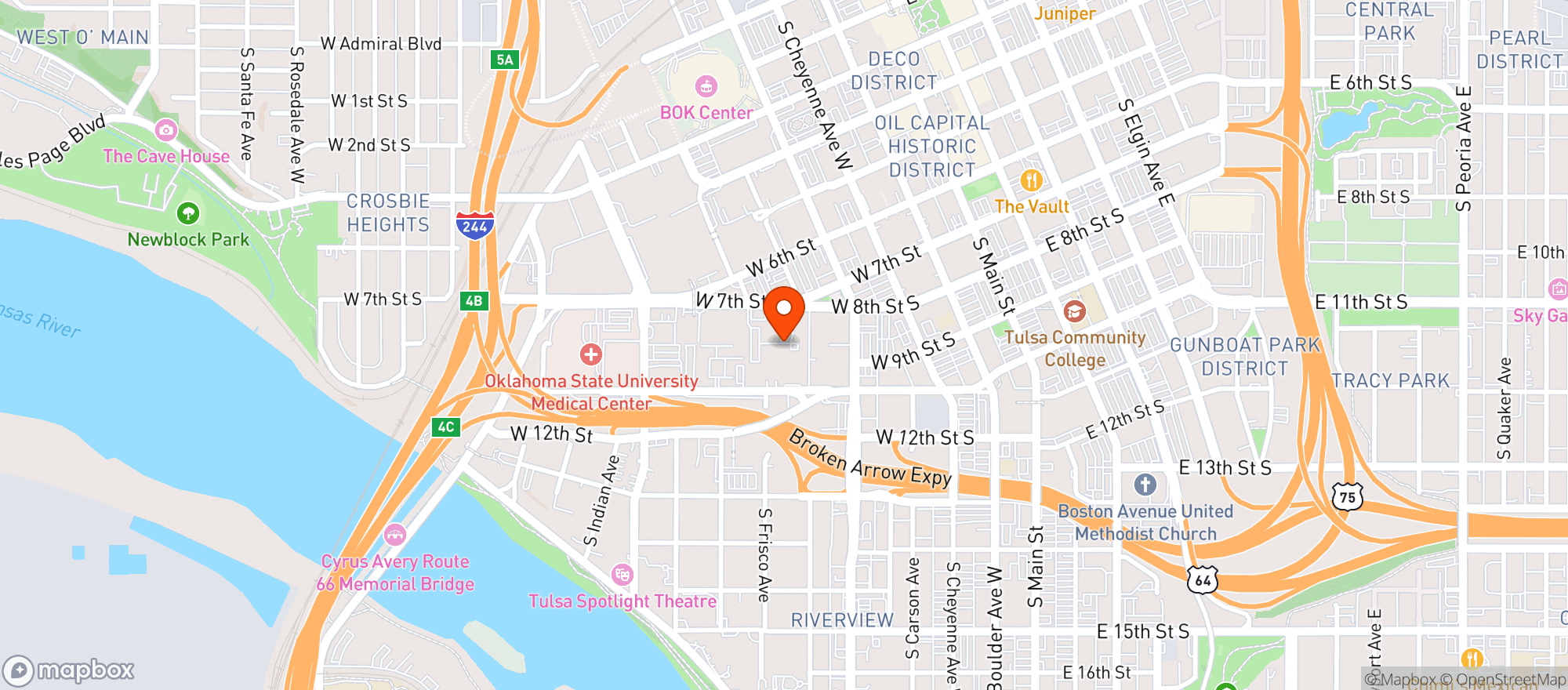 Map showing Highrise Market - Tulsa