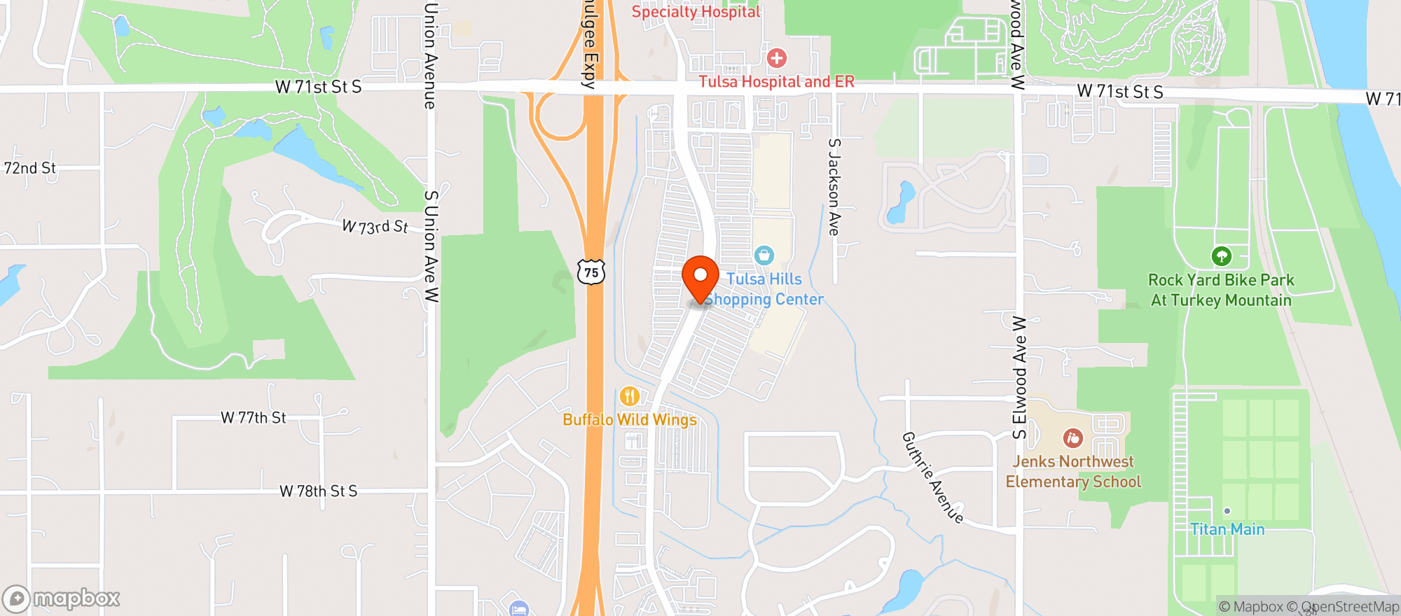 Map showing Gnc - 8959 - Tulsa Hills Shopping Center