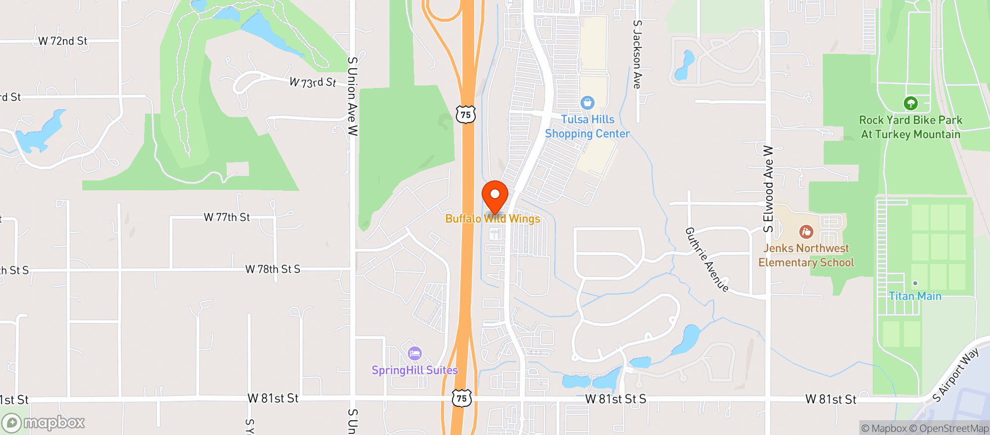 Map showing Albert G S Tulsa Hills