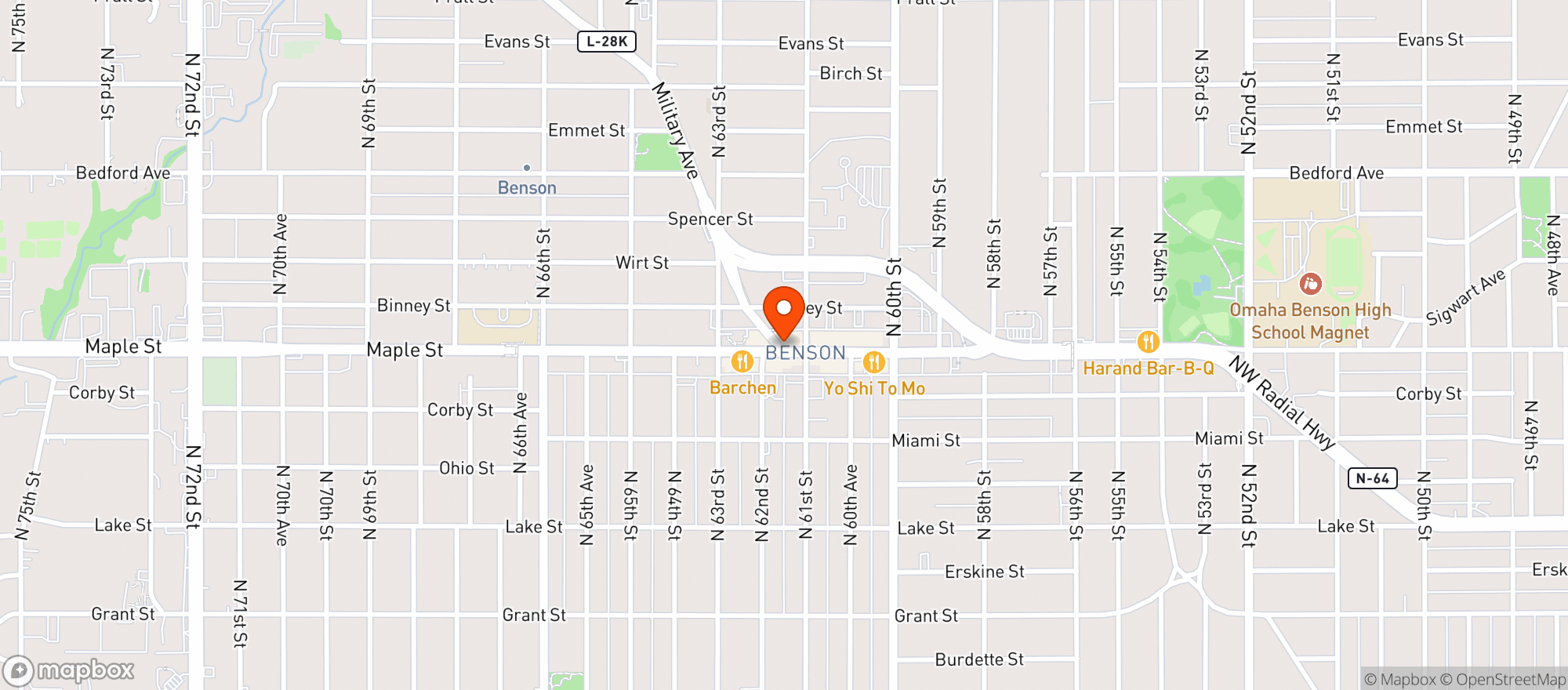 Map showing Greenlight Natural