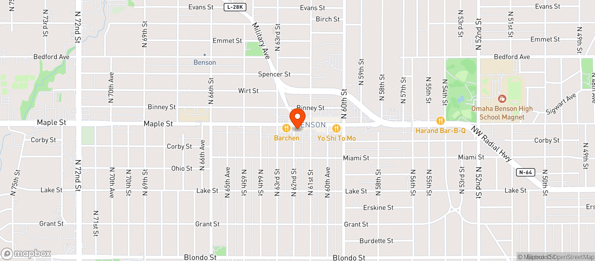Map showing Set The Bar - Que