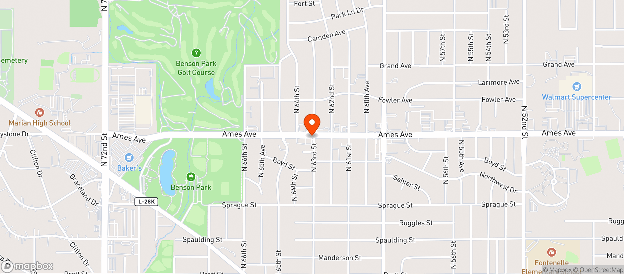 Map showing Fire Express Wellness