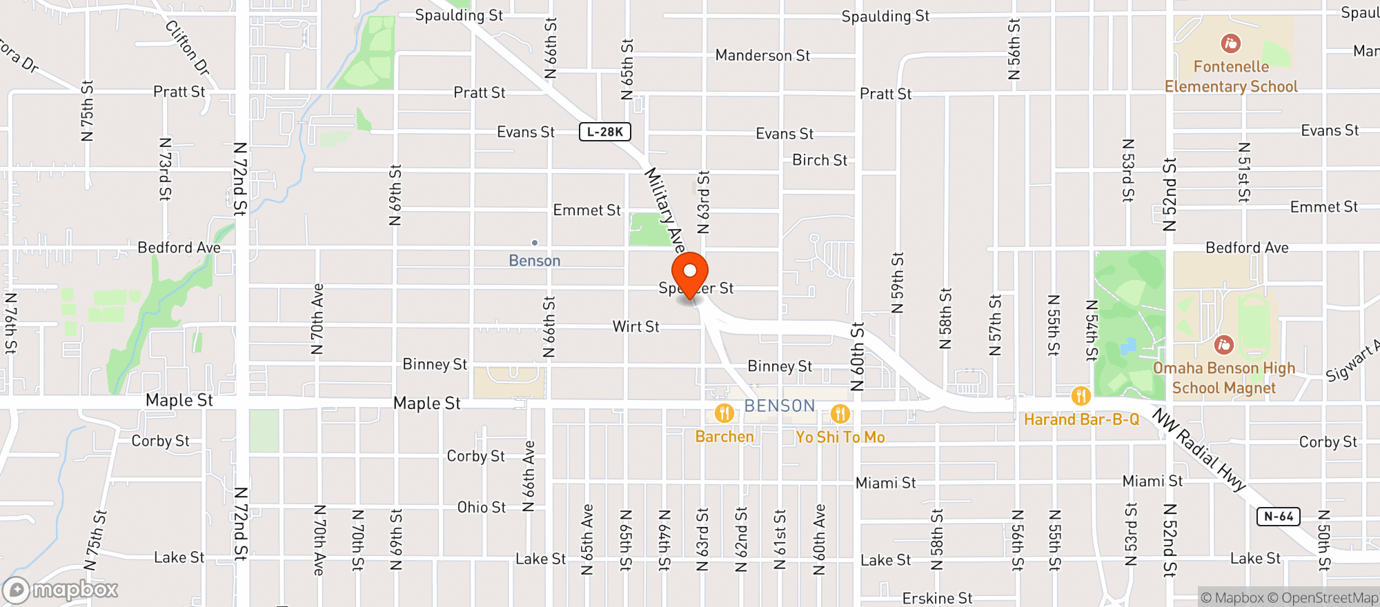 Map showing Jerry S Bar