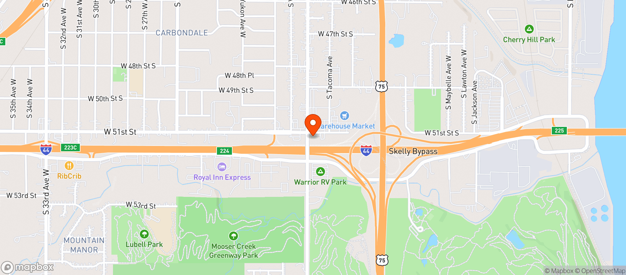 Map showing Jumpin Js