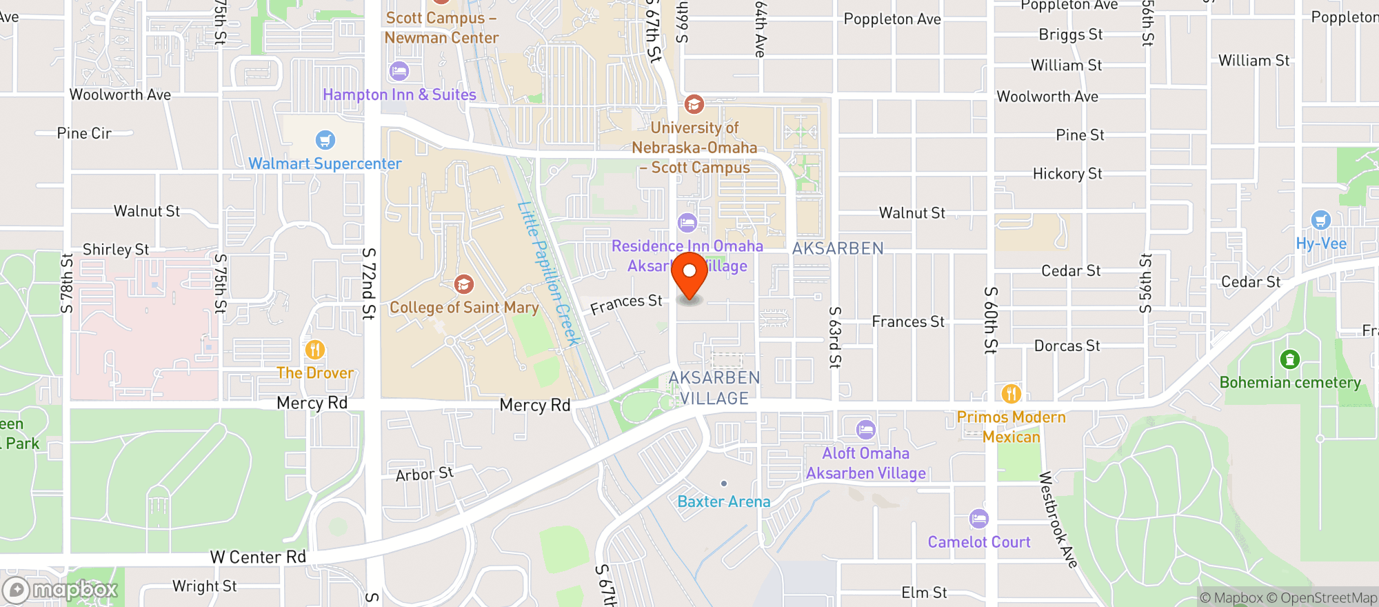 Map showing Godega Market Omaha