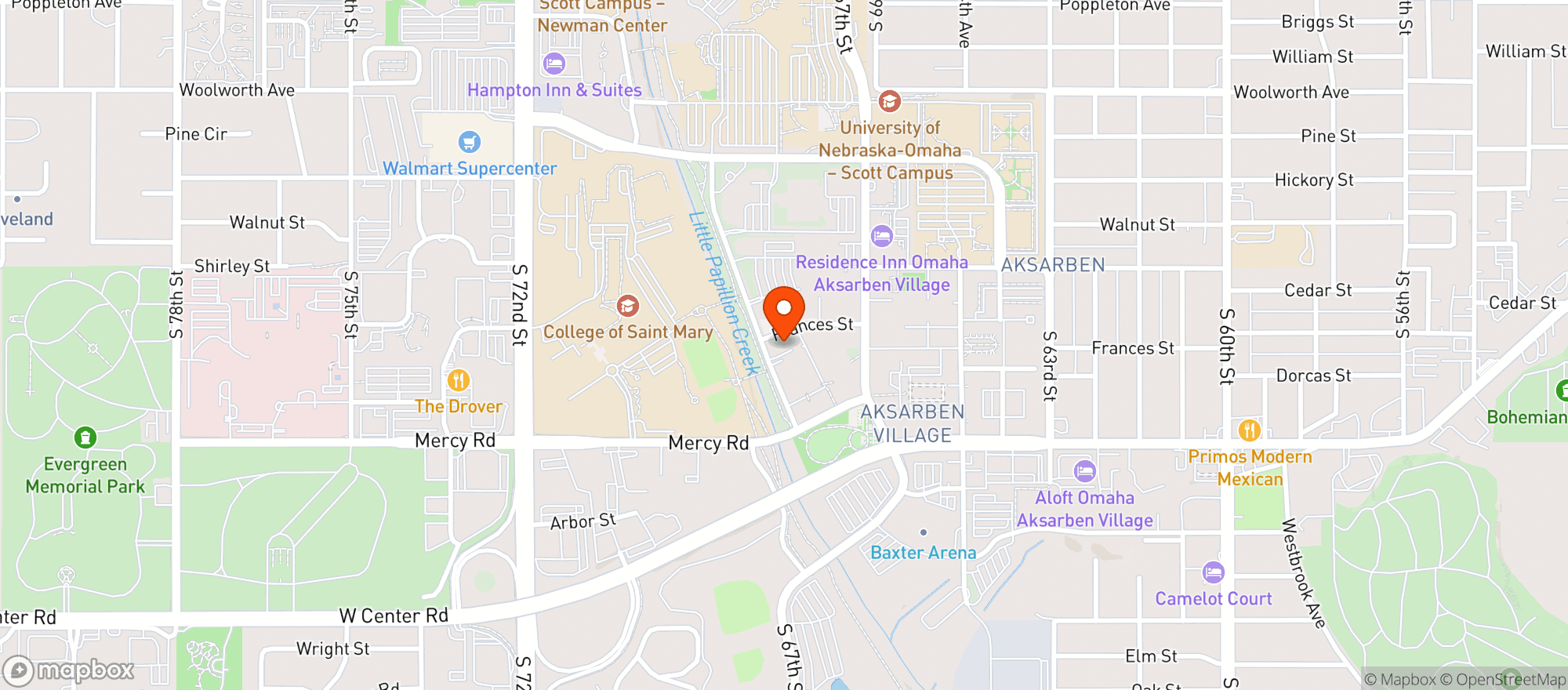 Map showing Hilton Garden Inn