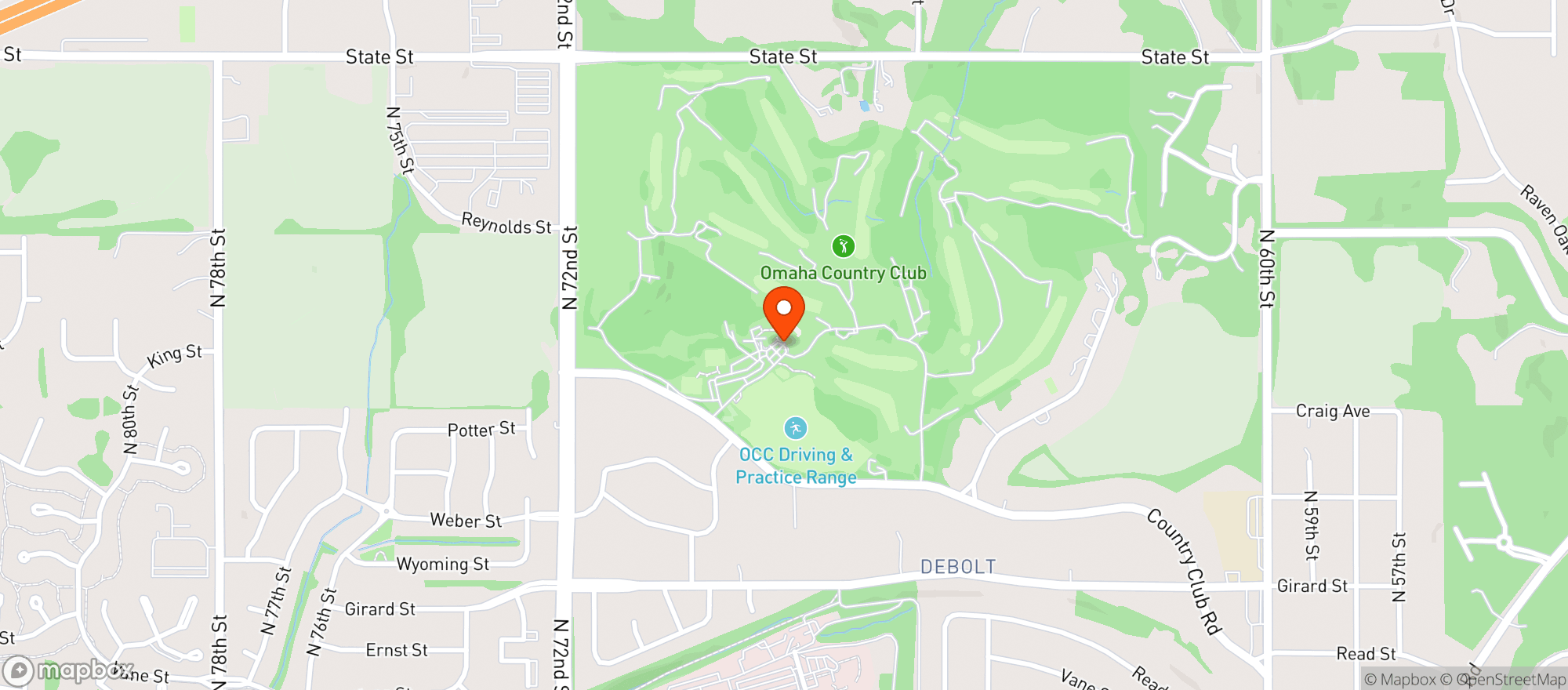 Map showing Omaha Country Club