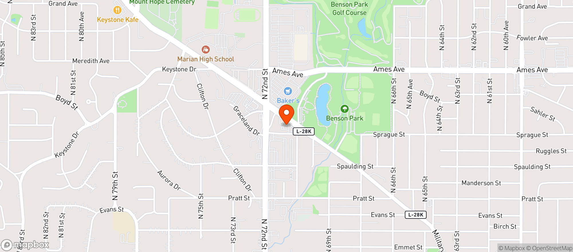 Map showing Tiger Tom S Pub