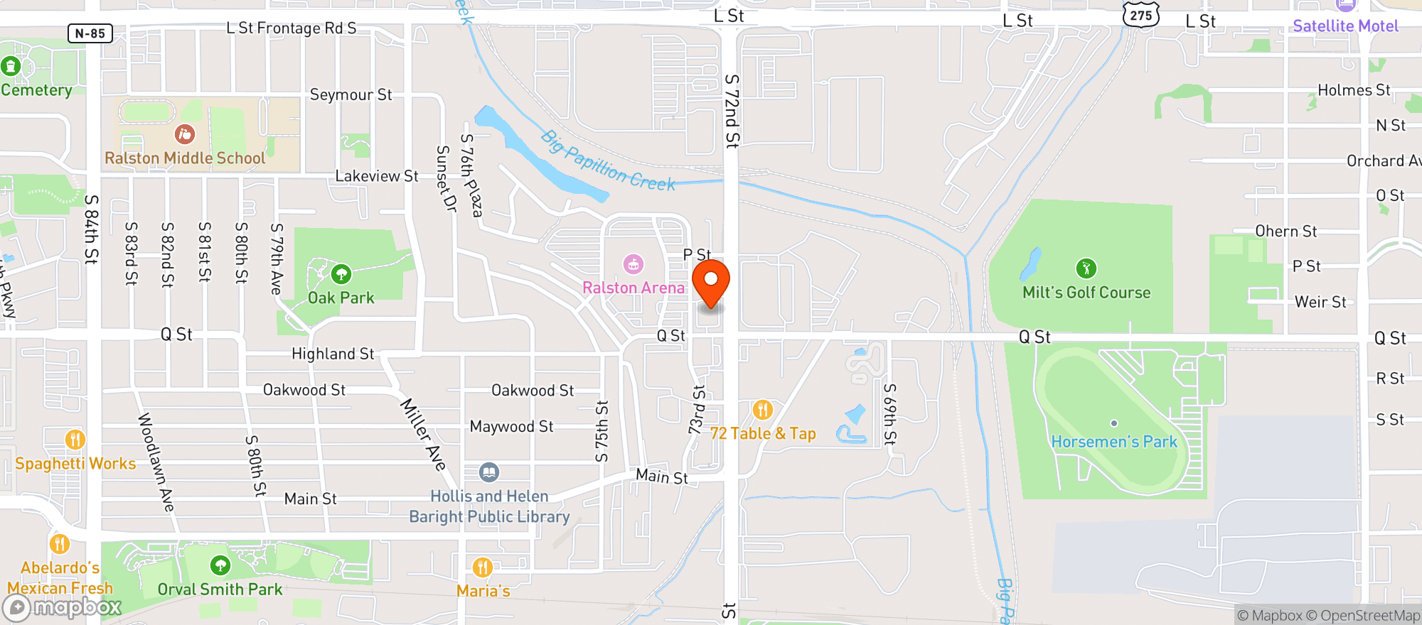 Map showing 42 Degrees - Ralston