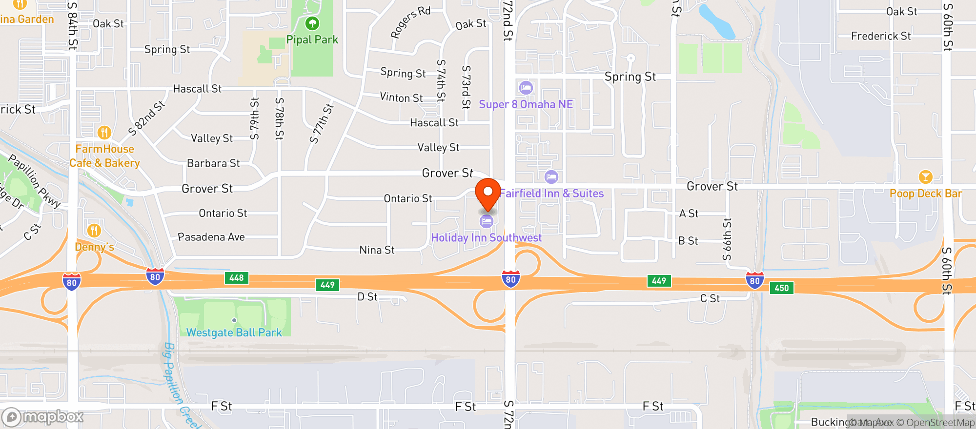 Map showing Doubletree Hotel