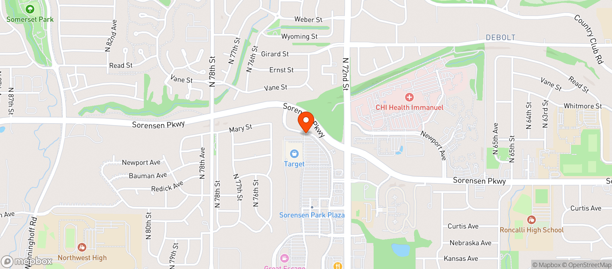 Map showing Target Store