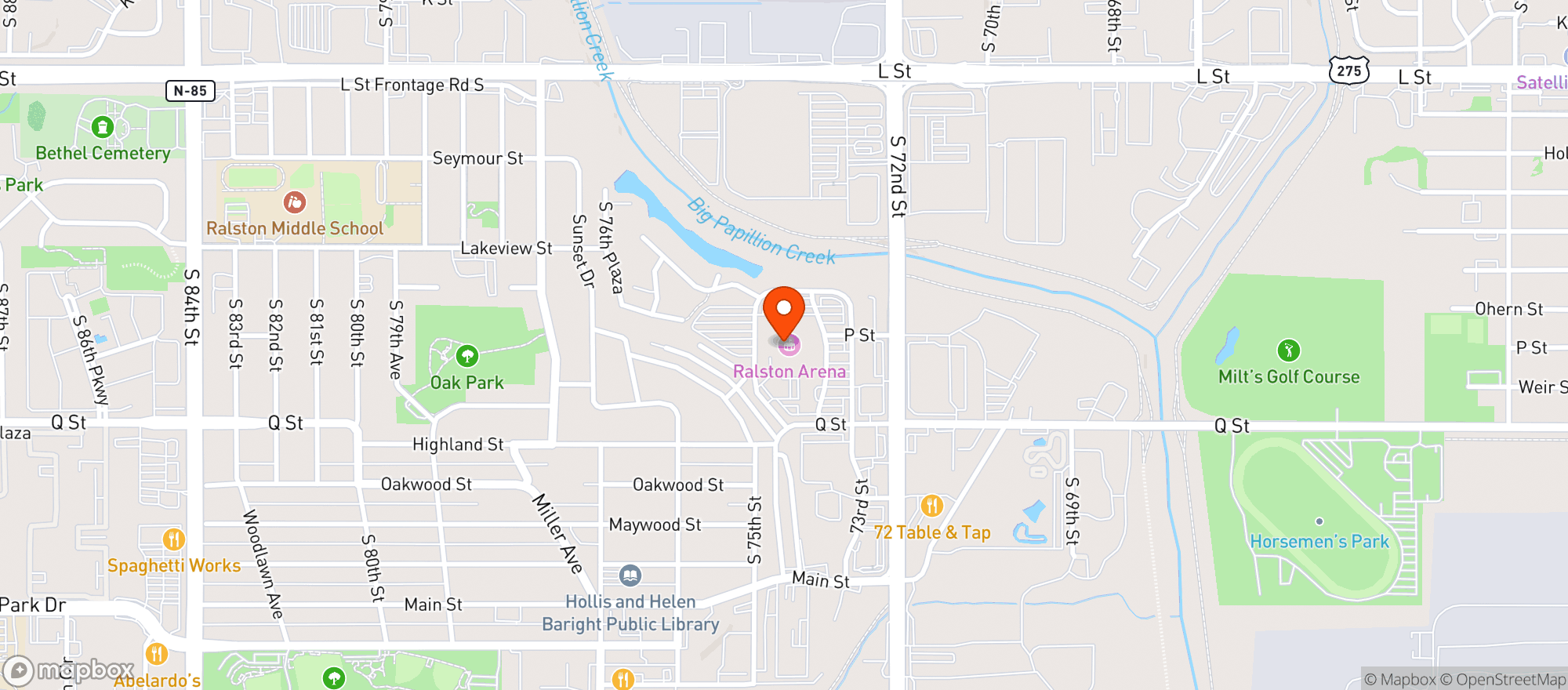 Map showing Liberty First Credit Union Arena