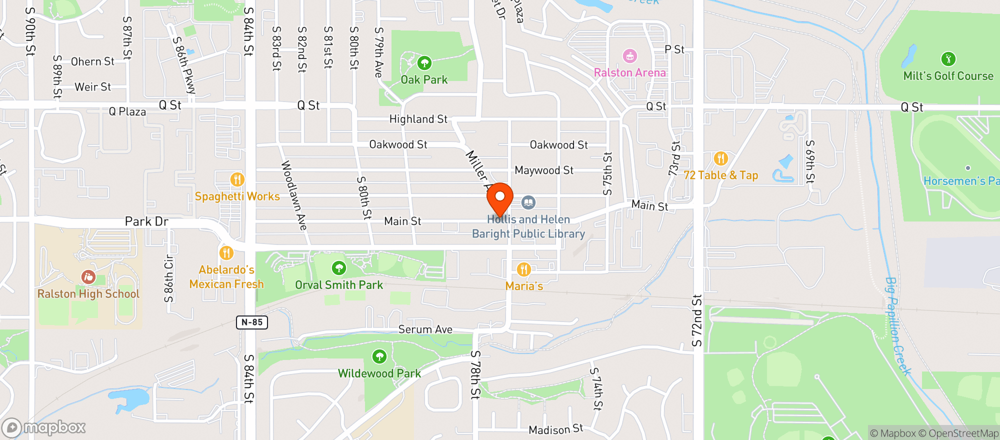 Map showing Ralstons Fuel & Service