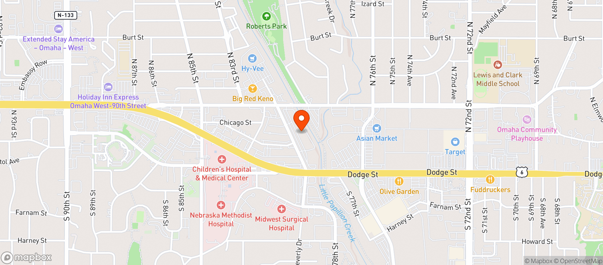 Map showing Generation V - Central Omaha
