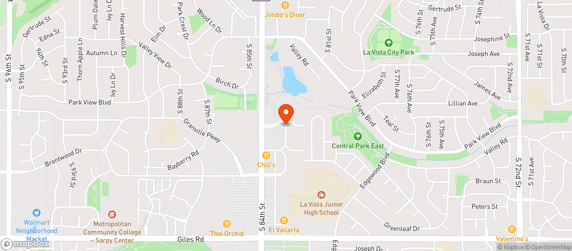 Map showing La Vista City Centre