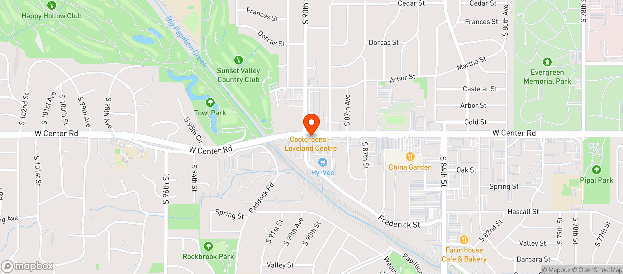 Map showing Hy Vee Food Store