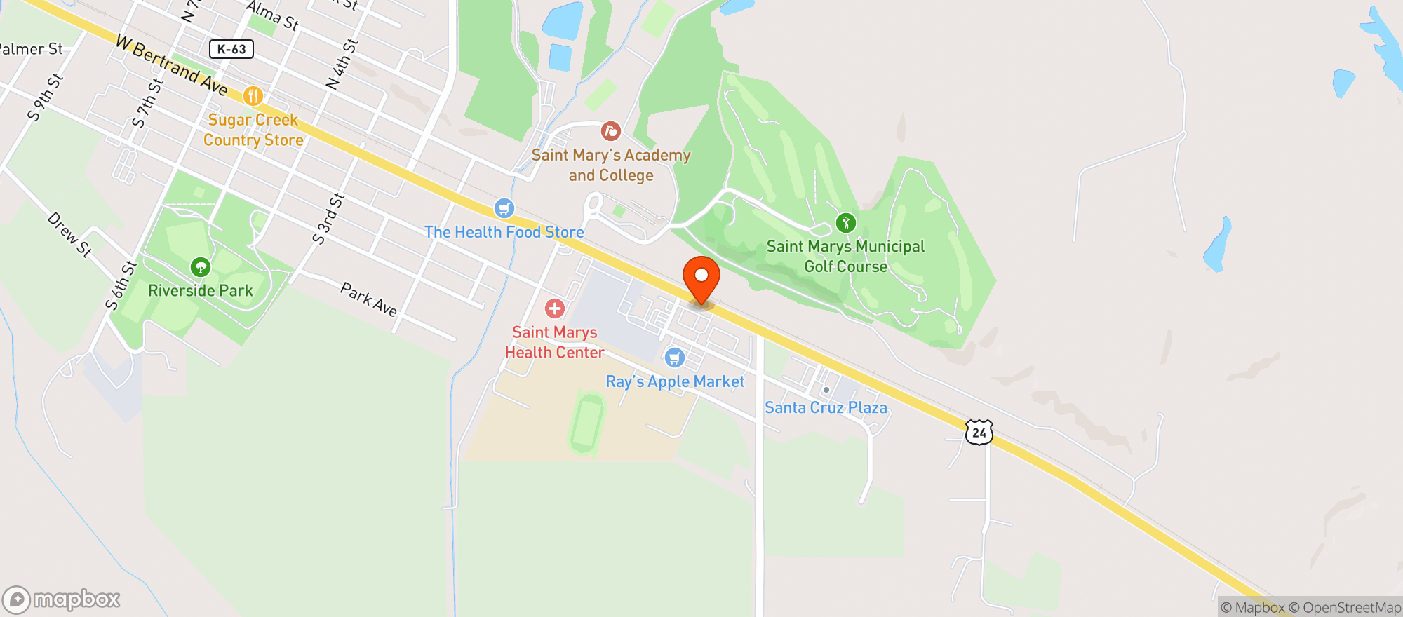 Map showing Short Stop