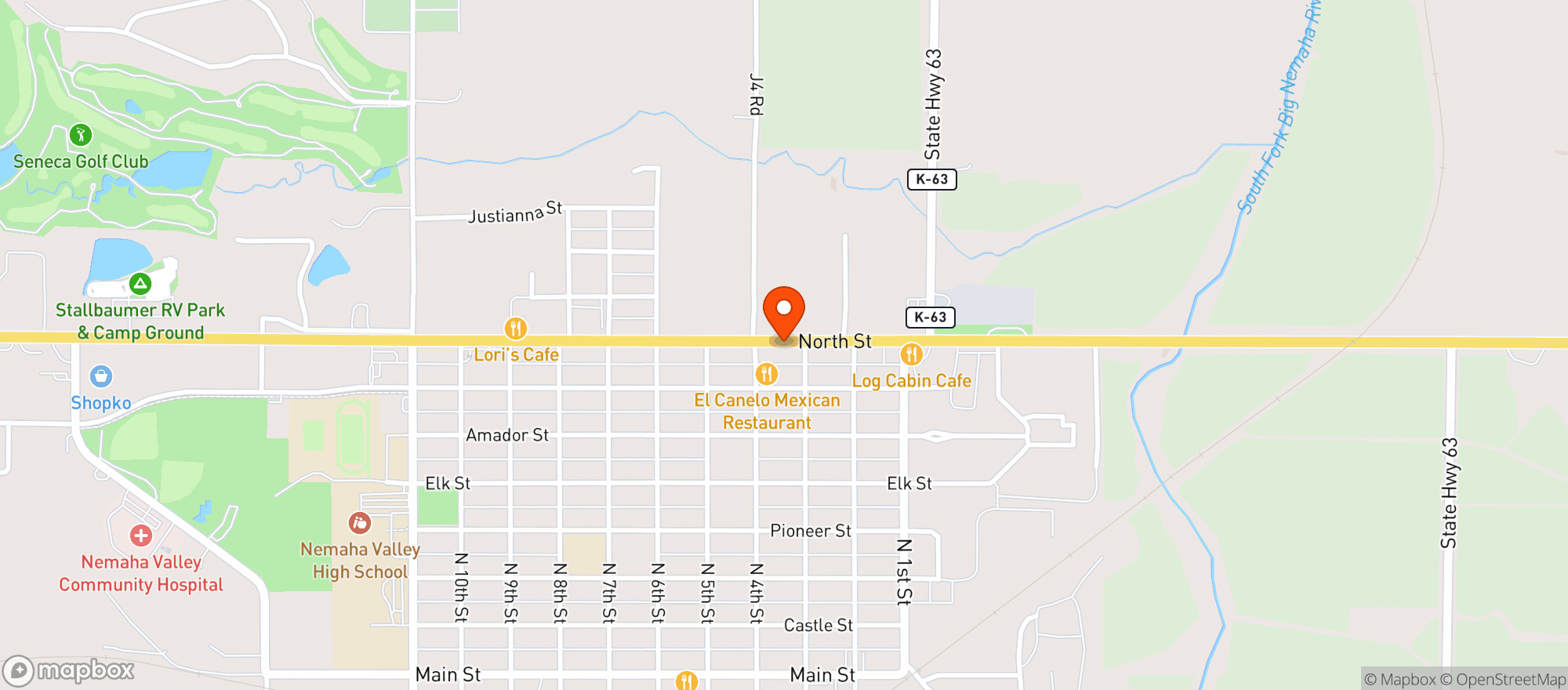 Map showing SCHMITZ DRIVE THRU LIQUOR
