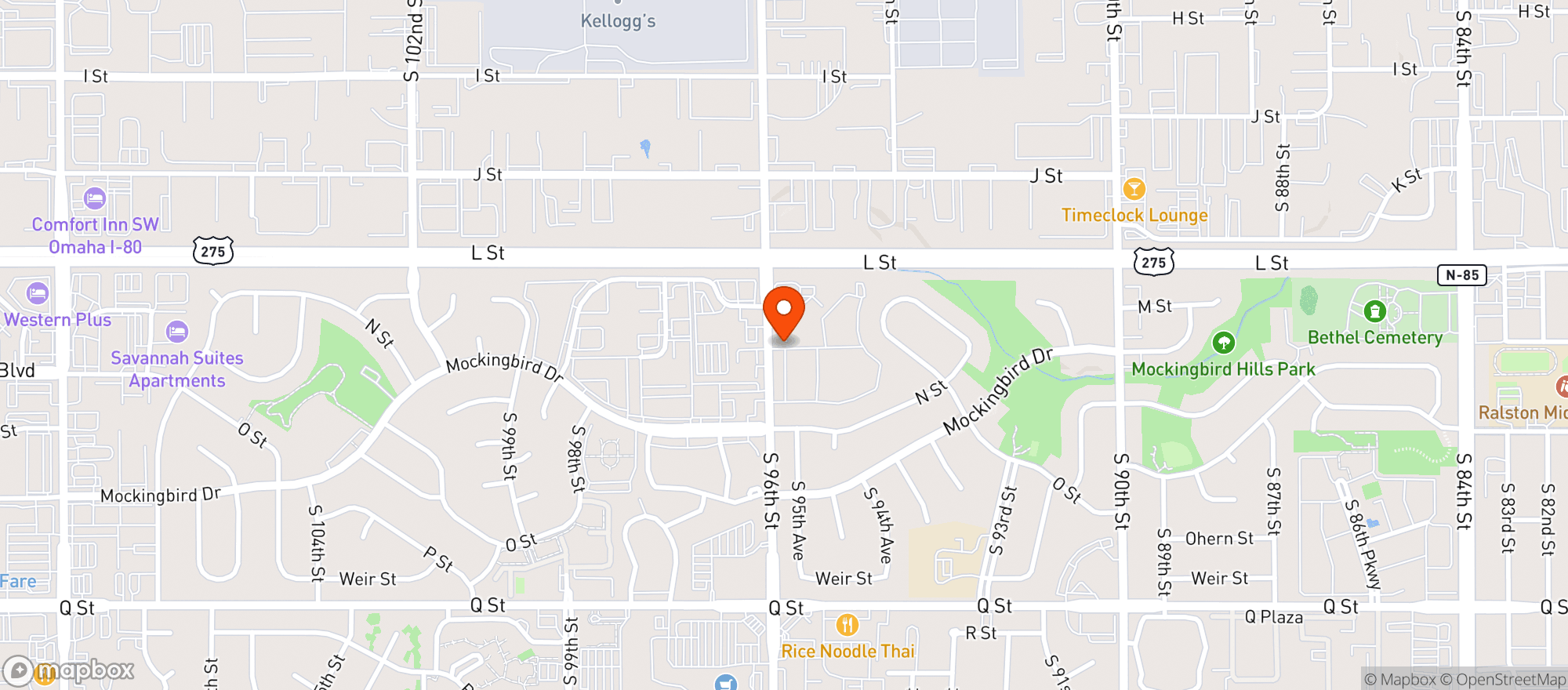 Map showing Getaway Lounge