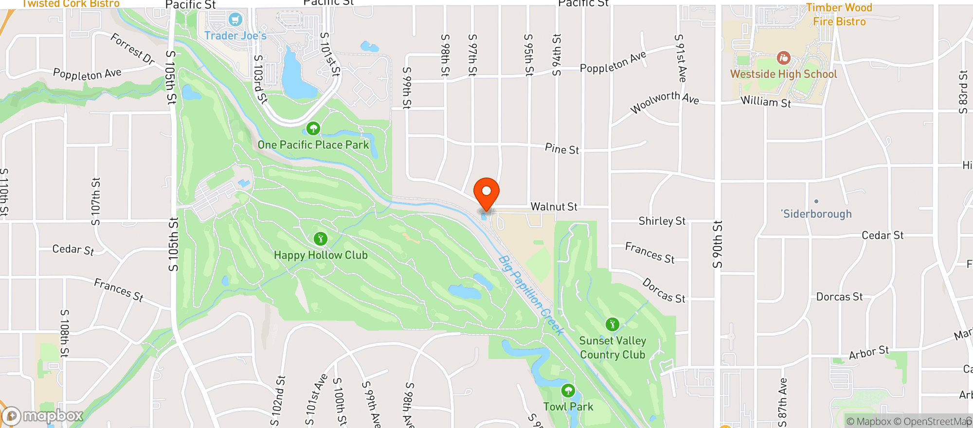 Map showing Sunset Hills Swimming Pool