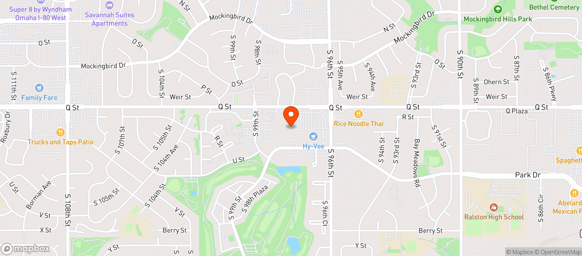 Map showing Hy Vee Food Store