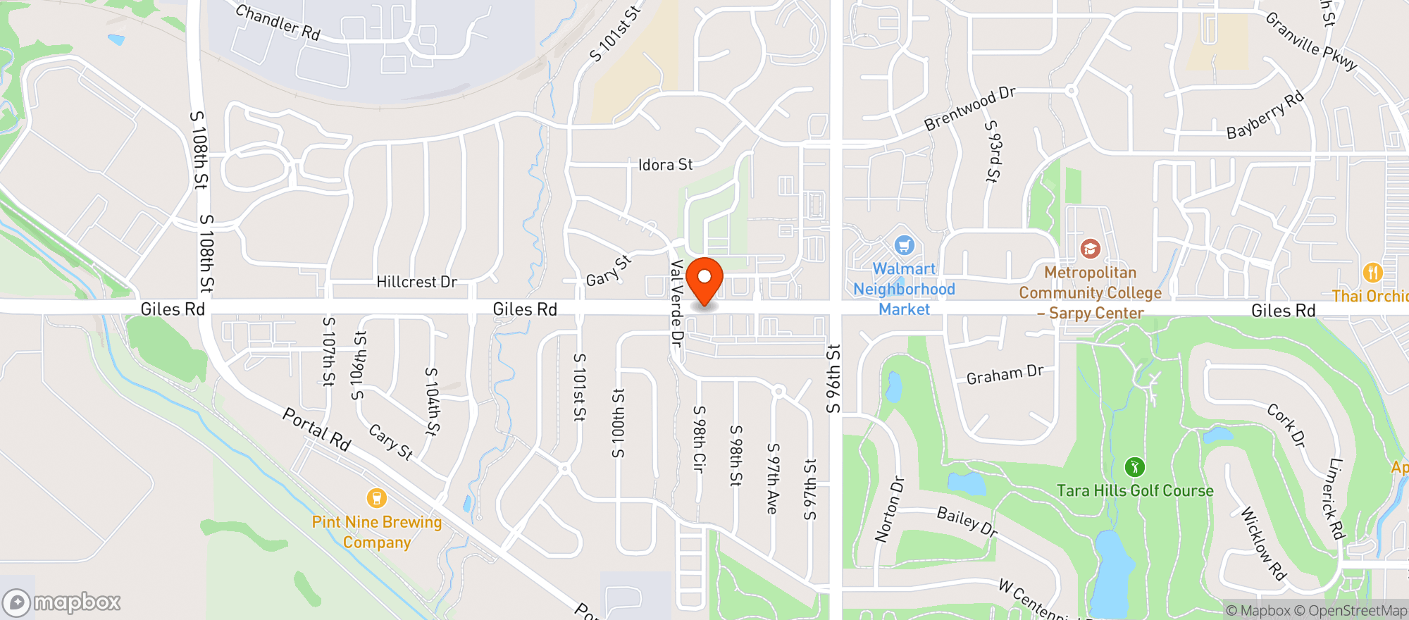 Map showing La Vista Mart