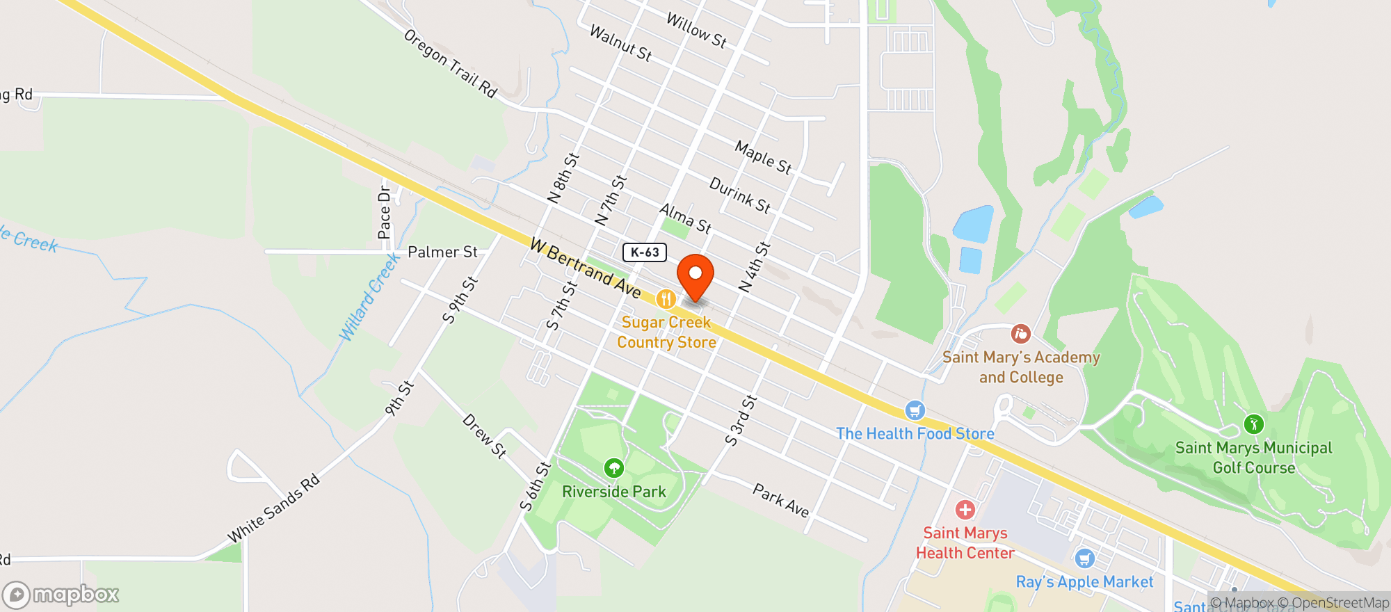 Map showing Zapps Health Food Store