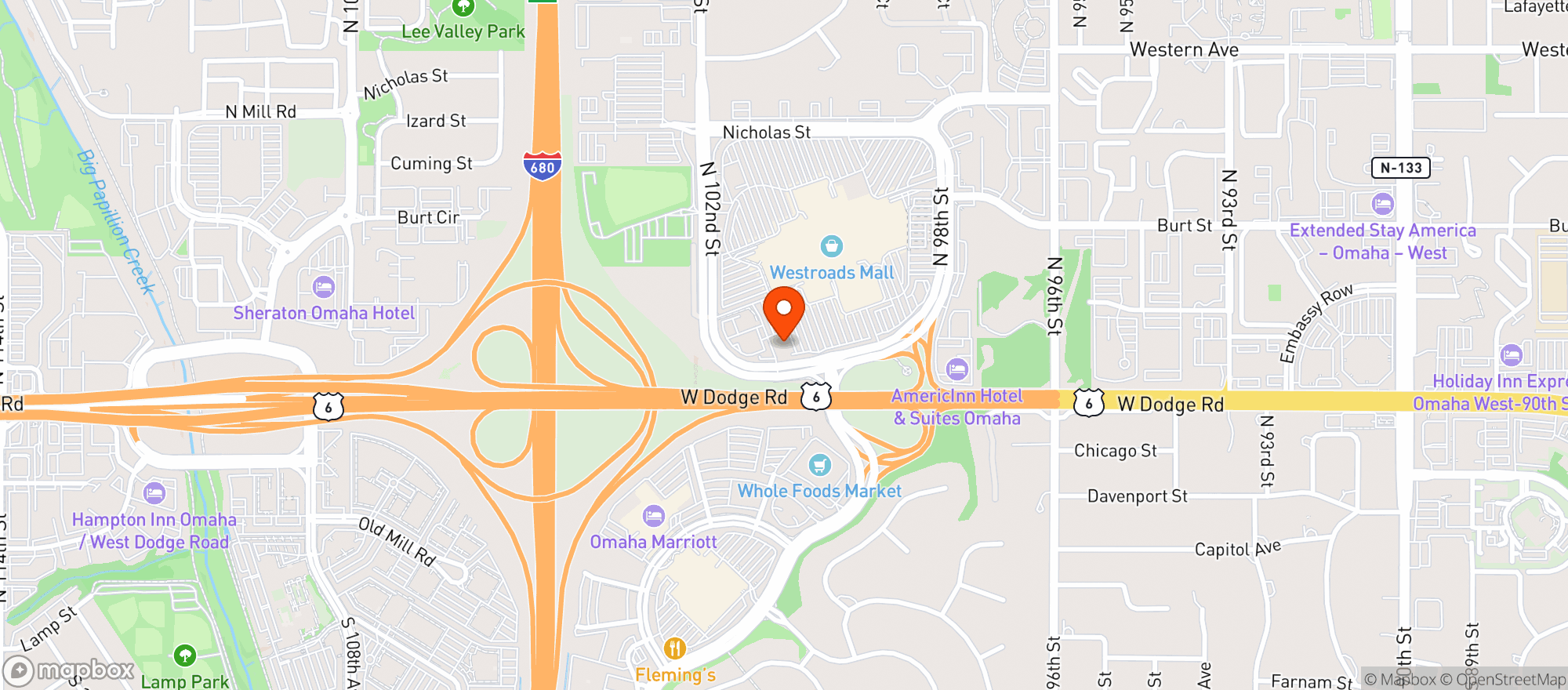 Map showing Cheesecake Factory