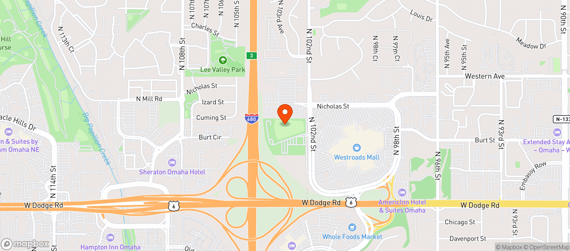 Map showing Topgolf