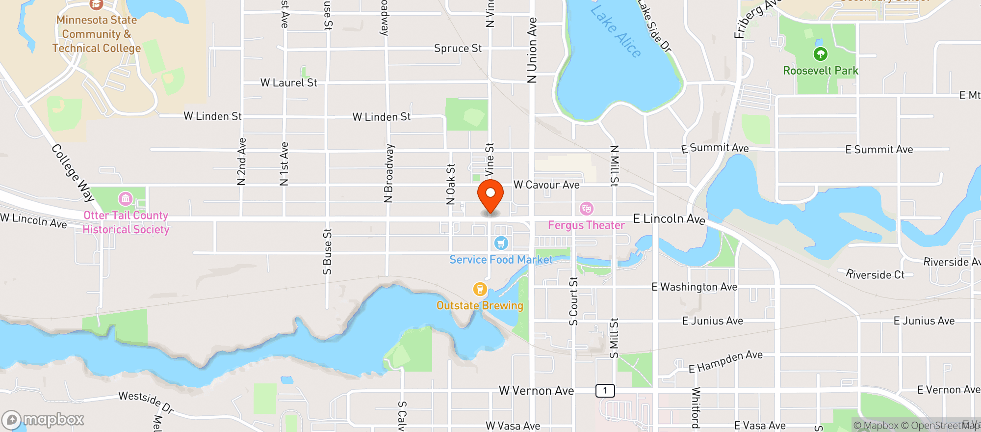 Map showing Tysdal Chiropractic LLC